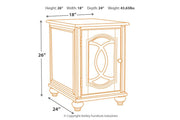 Realyn White/Brown Chairside End Table - Gate FurnitureEnd Table Chair Side