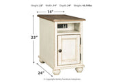 Realyn White/Brown Chairside End Table - Gate FurnitureEnd Table Chair Side