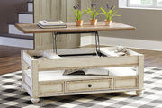 Realyn White/Brown Coffee Table with Lift Top - Gate FurnitureCoffee Table