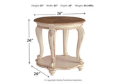 Realyn White/Brown End Table - Gate FurnitureEnd Table