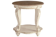 Realyn White/Brown End Table - Gate FurnitureEnd Table