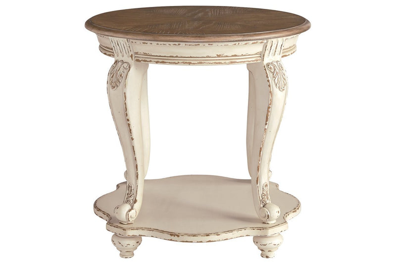 Realyn White/Brown End Table - Gate FurnitureEnd Table