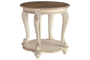 Realyn White/Brown End Table - Gate FurnitureEnd Table