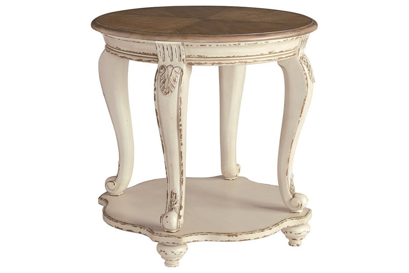 Realyn White/Brown End Table - Gate FurnitureEnd Table