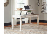 Realyn White/Brown Home Office Lift Top Desk - Gate FurnitureOffice Desks