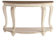 Realyn White/Brown Sofa Table - Gate FurnitureSofa Table