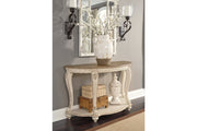 Realyn White/Brown Sofa Table - Gate FurnitureSofa Table