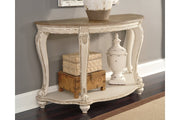 Realyn White/Brown Sofa Table - Gate FurnitureSofa Table