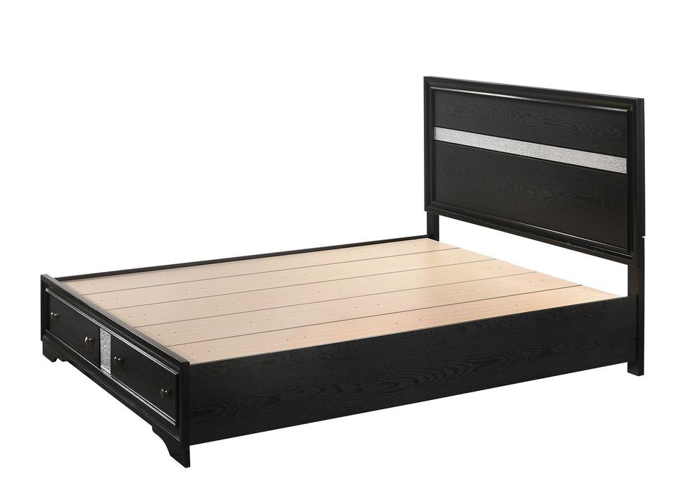 Regata Black Queen Storage Platform Bed - Gate Furniture