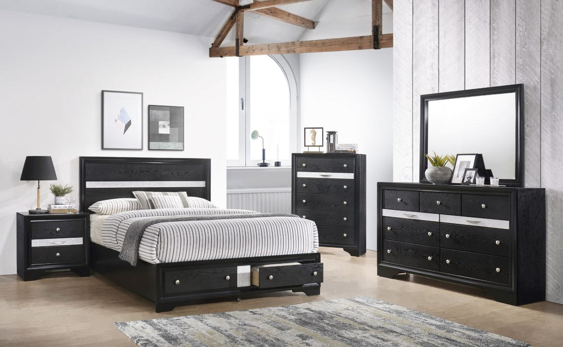 Regata Black Storage Platform Bedroom Set - Gate Furniture