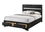 Regata Black/Silver Queen Storage Platform Bed - Gate FurnitureQueen Bed