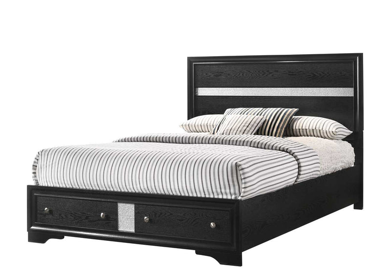 Regata Black/Silver Storage Platform Bedroom Set - Gate FurnitureBedroom Set