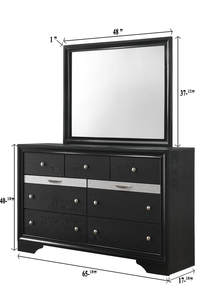 Regata Black/Silver Storage Platform Bedroom Set - Gate FurnitureBedroom Set