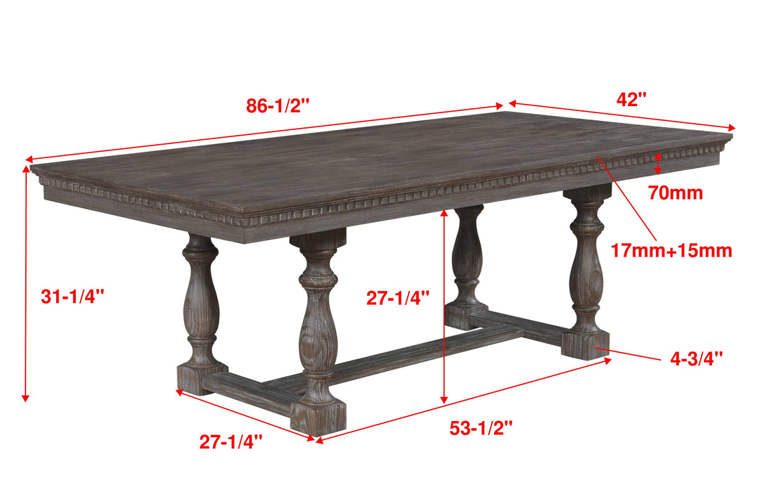 Regent Grayish Brown Dining Table - Gate Furniture