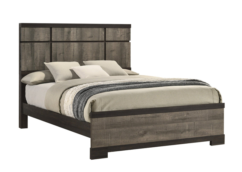 Remington Brown/Gray Queen Panel Bed - Gate FurnitureQueen Bed