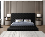 Revel Velvet King Bed (3 Boxes) Black - Gate FurnitureKing Bed