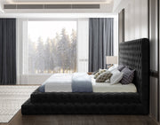 Revel Velvet King Bed (3 Boxes) Black - Gate FurnitureKing Bed