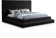Revel Velvet King Bed (3 Boxes) Black - Gate FurnitureKing Bed