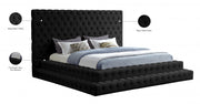 Revel Velvet King Bed (3 Boxes) Black - Gate FurnitureKing Bed
