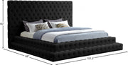Revel Velvet King Bed (3 Boxes) Black - Gate FurnitureKing Bed