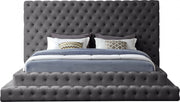Revel Velvet King Bed (3 Boxes) Grey - Gate FurnitureKing Bed