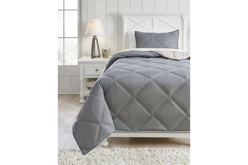 Rhey Tan/Brown/Gray 2-Piece Twin Comforter Set - Q425001T - Gate Furniture