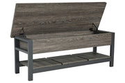 Rhyson Brown Storage Bench - Gate FurnitureAccent Bench