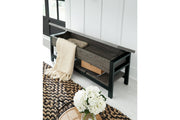 Rhyson Brown Storage Bench - Gate FurnitureAccent Bench