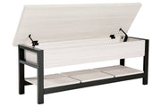 Rhyson White Storage Bench - Gate FurnitureAccent Bench