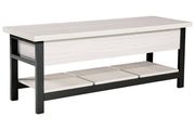 Rhyson White Storage Bench - Gate FurnitureAccent Bench