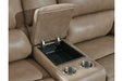 Ricmen Putty Power Reclining Loveseat with Console - U4370218 - Gate Furniture