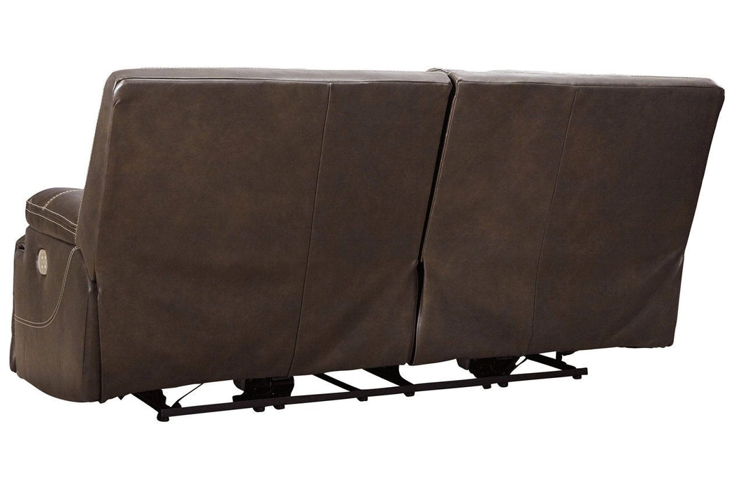Ricmen Walnut Power Reclining Sofa - U4370147 - Gate Furniture
