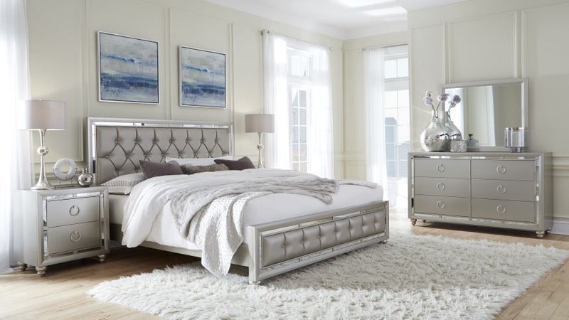 Riley Silver King Bed Group - Gate FurnitureKing Bed