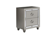 Riley Silver Nightstand - Gate FurnitureNightstand