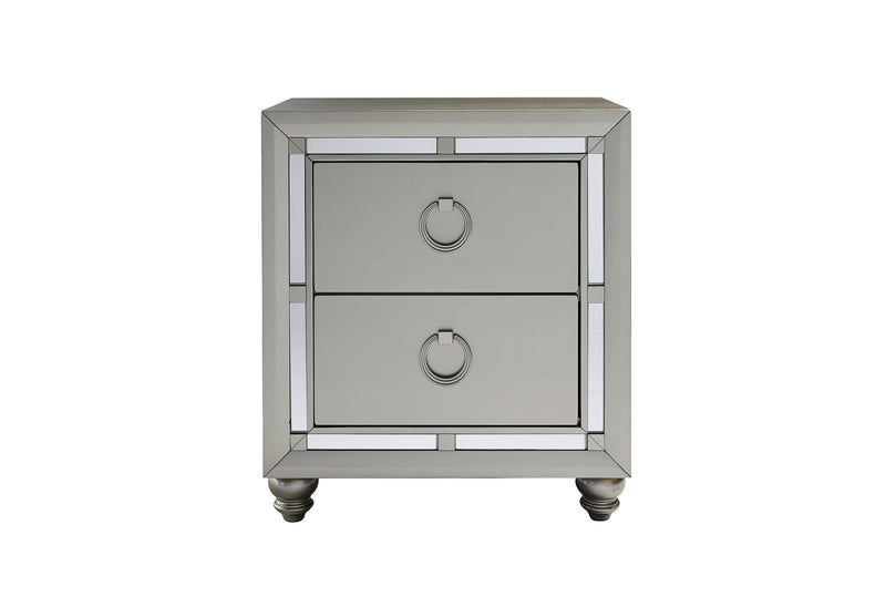 Riley Silver Nightstand - Gate FurnitureNightstand