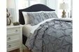 Rimy Gray 3-Piece Queen Comforter Set - Q756023Q - Gate Furniture