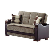 Rochester 63 in. Convertible Sleeper Loveseat in Brown with Storage - Gate FurnitureLoveseat