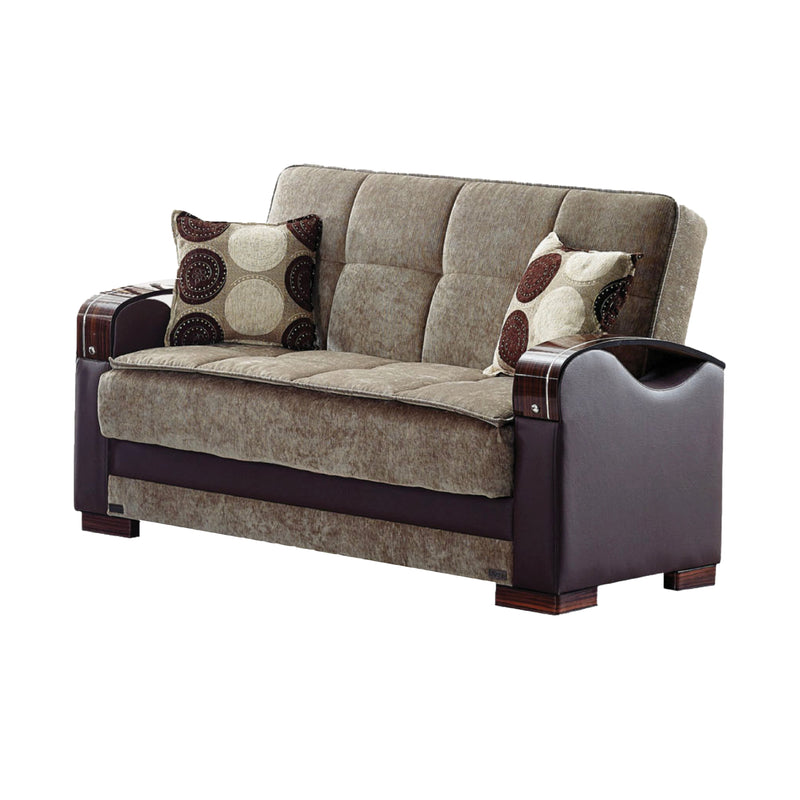 Rochester 63 in. Convertible Sleeper Loveseat in Brown with Storage - Gate FurnitureLoveseat