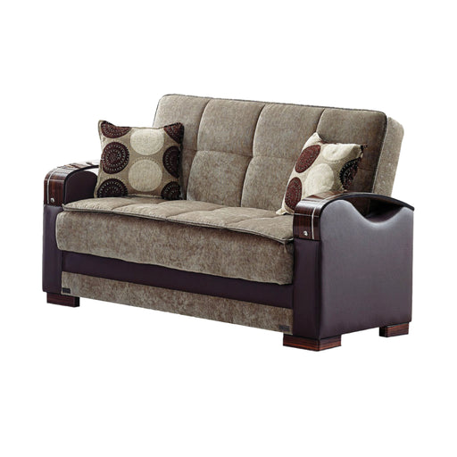 Rochester 63 in. Convertible Sleeper Loveseat in Brown with Storage - Gate FurnitureLoveseat