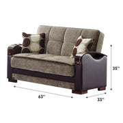 Rochester 63 in. Convertible Sleeper Loveseat in Brown with Storage - Gate FurnitureLoveseat