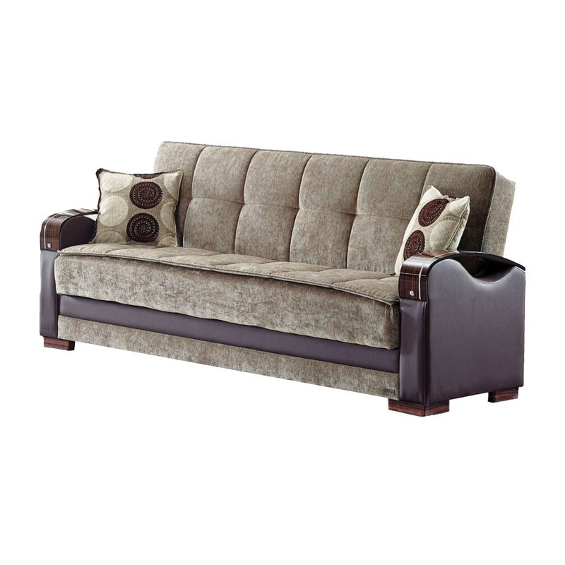 Rochester 87 in. Convertible Sleeper Sofa in Brown with Storage - Gate FurnitureSleeper Sofa