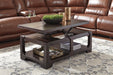 Rogness Rustic Brown Coffee Table with Lift Top - T745-9 - Gate Furniture