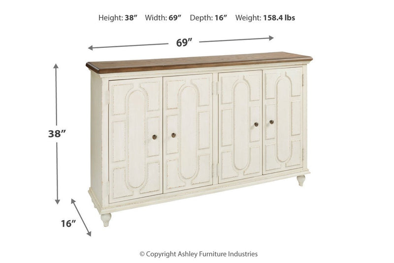Roranville Antique White Accent Cabinet - Gate FurnitureCabinet