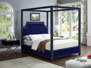 Rowan Velvet King Bed (3 Boxes) Blue - Gate FurnitureKing Bed