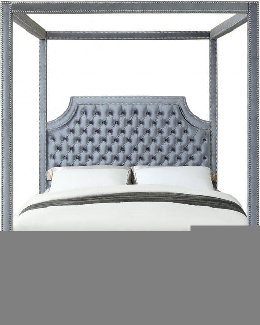 Rowan Velvet King Bed (3 Boxes) Grey - Gate FurnitureKing Bed