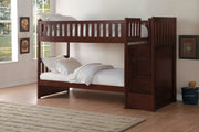 Rowe Cherry Twin/Twin Reversible Step Storage Bunk Bed - Gate FurnitureBunk Bed