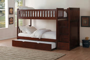 Rowe Cherry Twin/Twin Reversible Step Storage Bunk Bed - Gate FurnitureBunk Bed