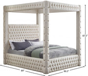 Royal Velvet King Bed (4 Boxes) Cream - Gate FurnitureKing Bed