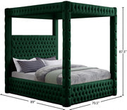 Royal Velvet Queen Bed (4 Boxes) Green - Gate FurnitureQueen Bed