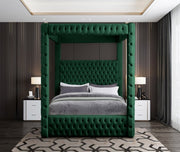 Royal Velvet Queen Bed (4 Boxes) Green - Gate FurnitureQueen Bed